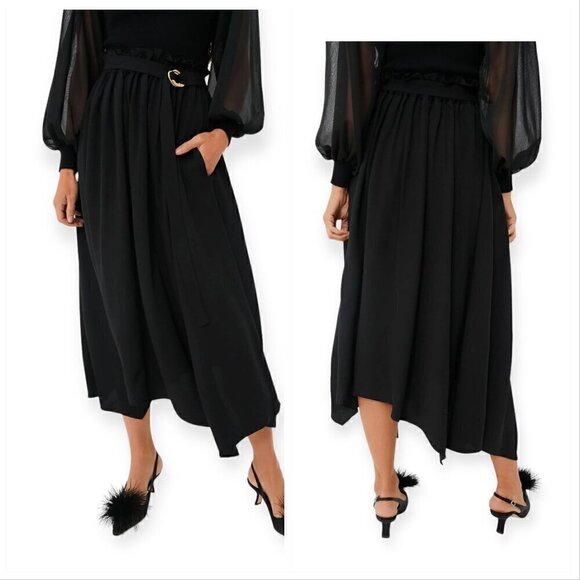 ULLA JOHNSON Zeta Midi Skirt, Noir-black, Size 8, New with tag - Picture 1 of 16